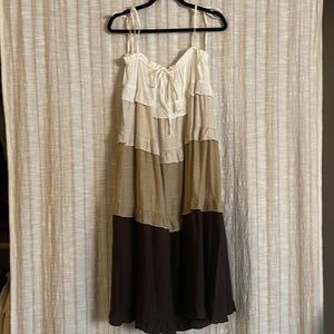 Ombré Brown Ruffle Dress/Skirt Combo